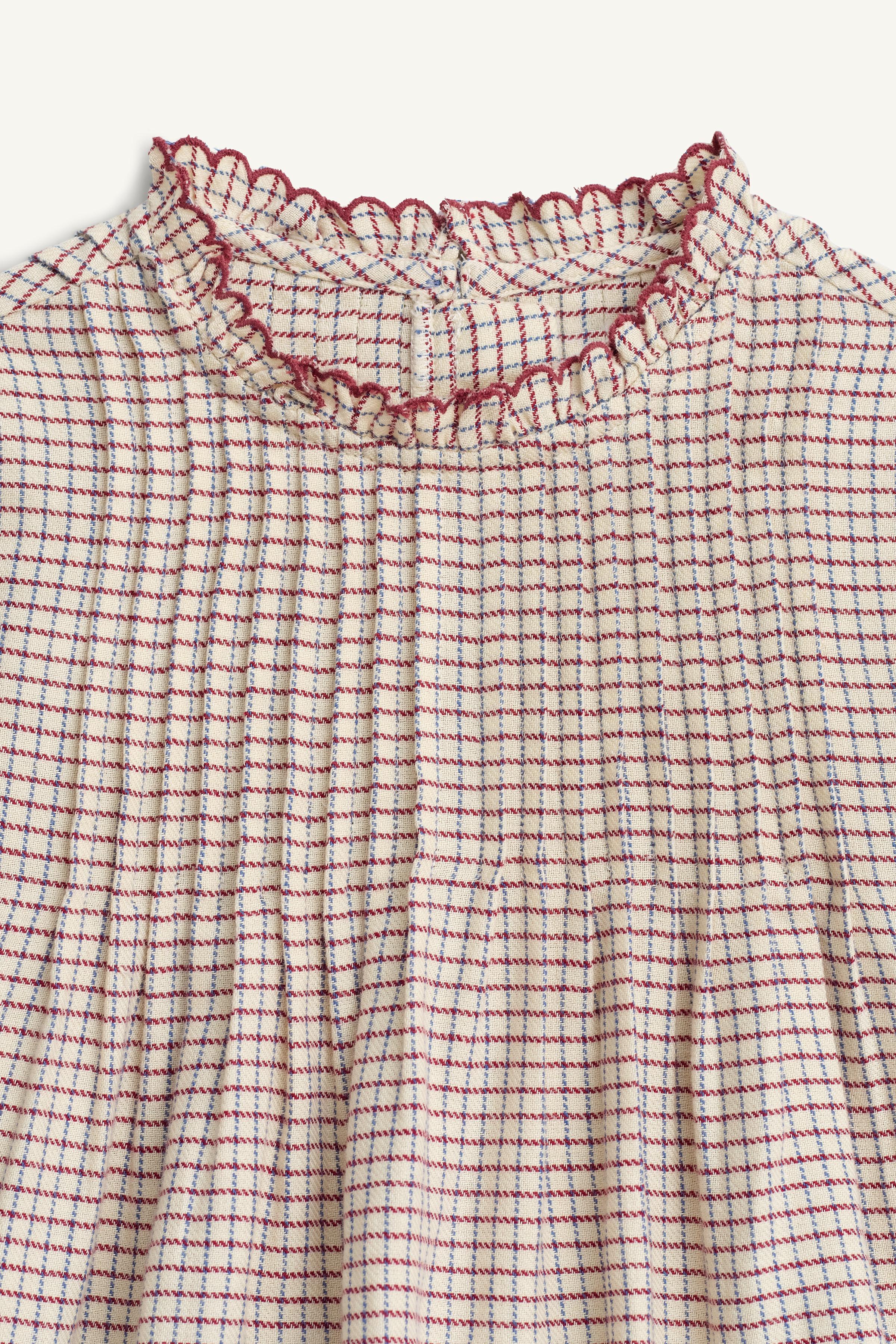 EMBROIDERED GINGHAM BLOUSE LIMITED EDITION